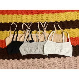 Lot of 6 Fruit of the Loom Cotton Shelf Bras - Size 34 / Small